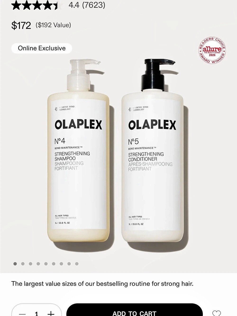 Olaplex No.4/No.5 Bond Maintenance Shampoo & Conditioner; No.7 Bonding Oil